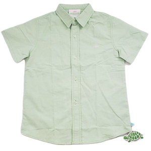 Lolly Wolly Doodle Kids Boys Light Green Poplin Woven Short Sleeve Shirt Size 6